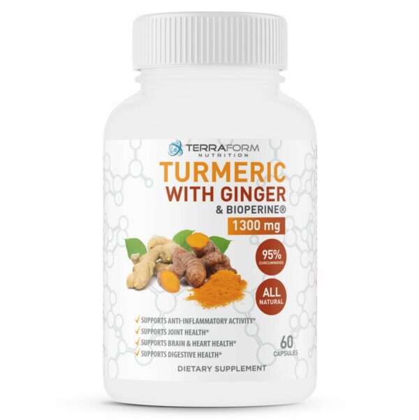 Turmeric Curcumin with Ginger & BioPerine 60 Capsules TerraForm
