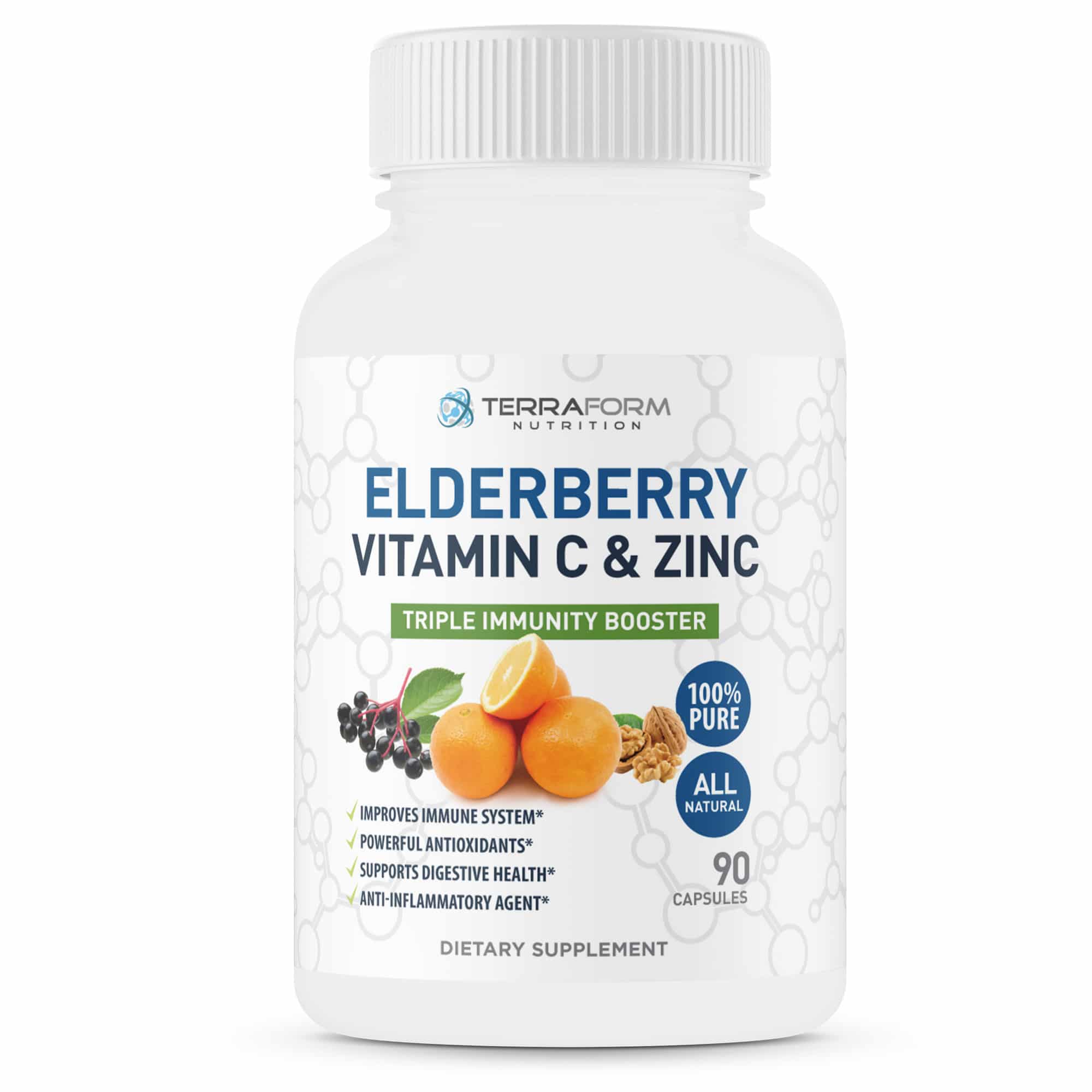 Natural Elderberry Capsules with Zinc & Vitamin C Triple Immune