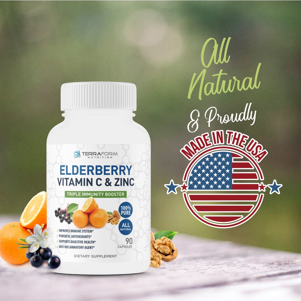 Natural Elderberry Capsules with Zinc & Vitamin C Triple Immune