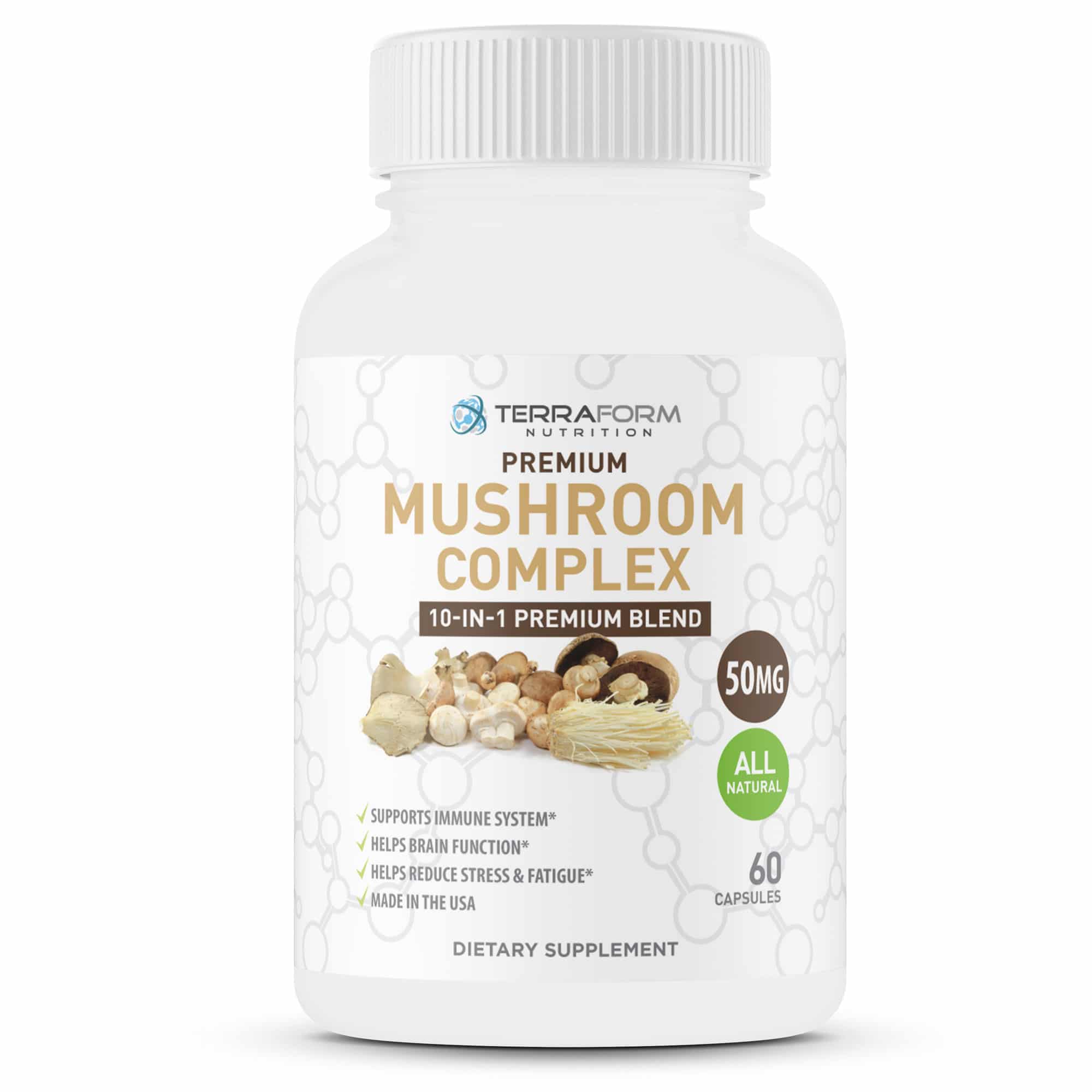 Premium Mushroom Complex 10 Powerful Mushroom Supplement 60
