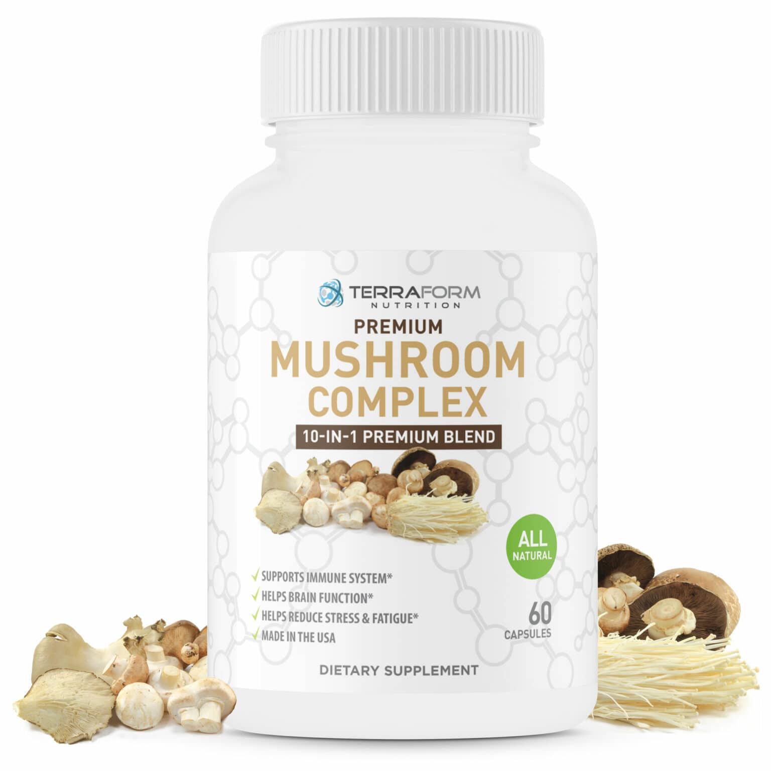 Premium Mushroom Complex 10 Powerful Mushroom Supplement 60