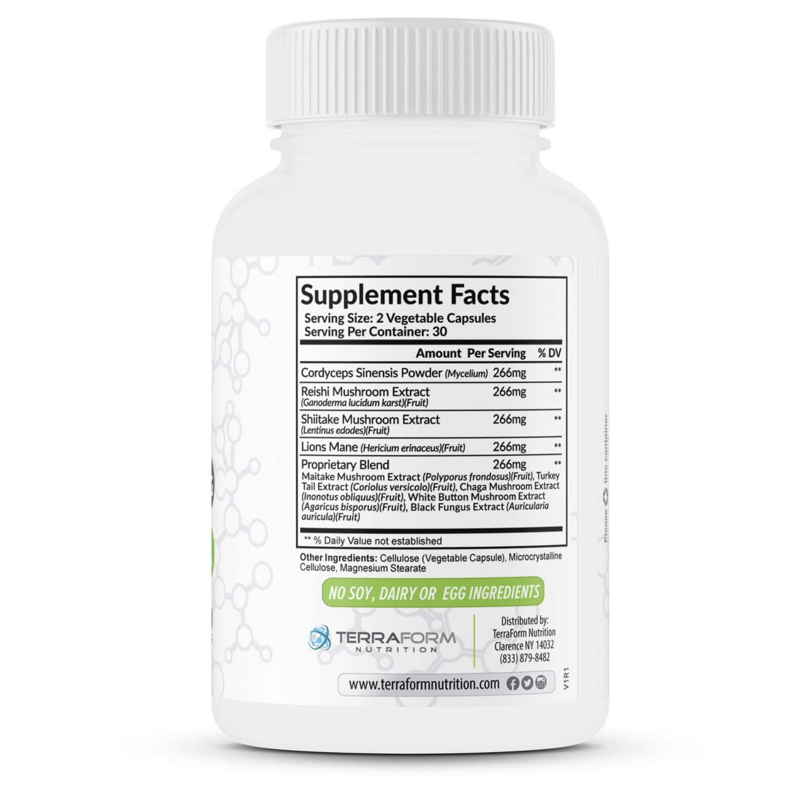 Premium Mushroom Complex 10 Powerful Mushroom Supplement 60