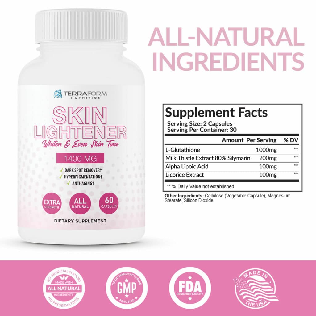 Skin Lightening Supplement, 60 Capsules TerraForm Nutrition