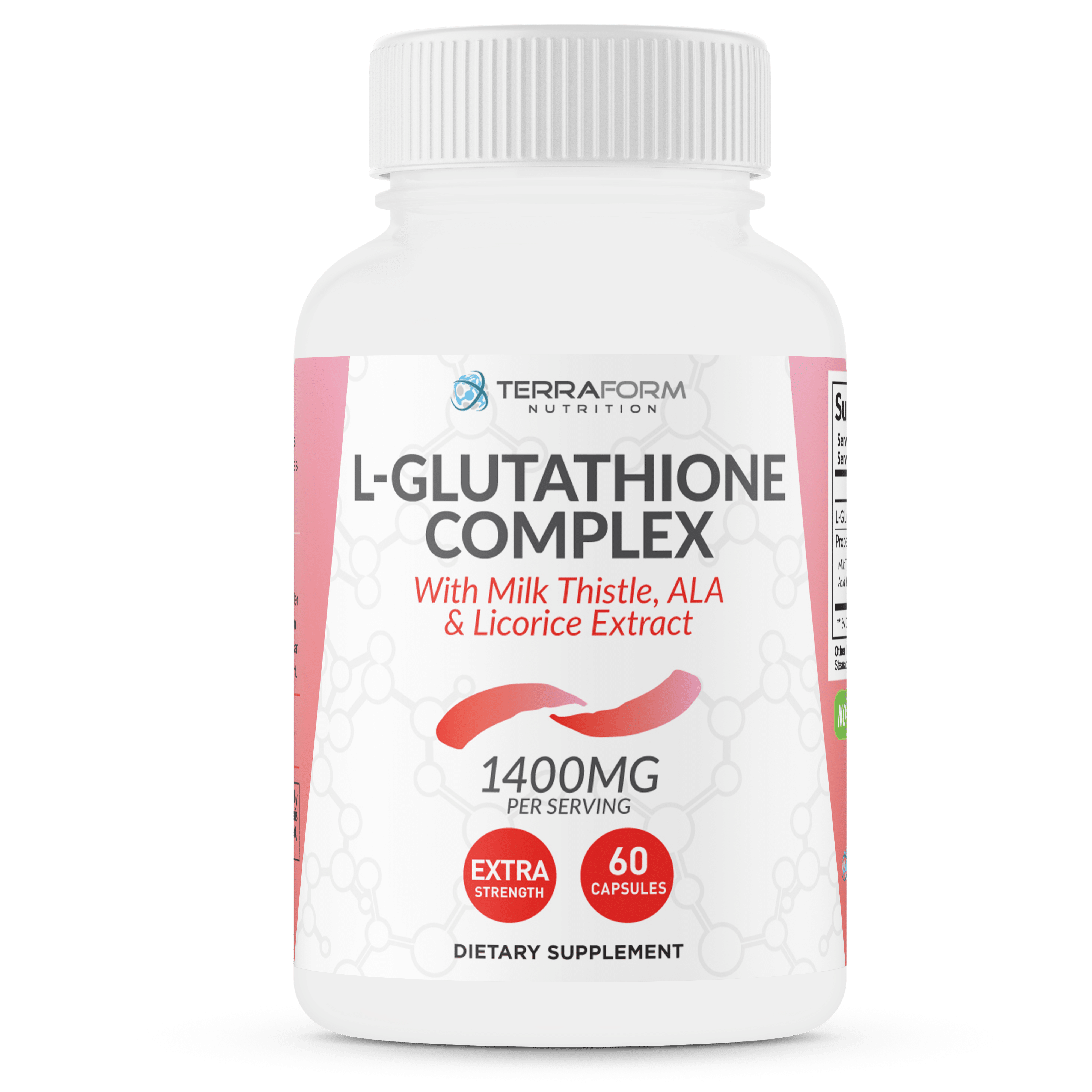 Terraform Nutrition L-Glutathione Supplement, 1000mg Per Serving - Free  Radical Neutralizer - 30 Servings - TerraForm Nutrition